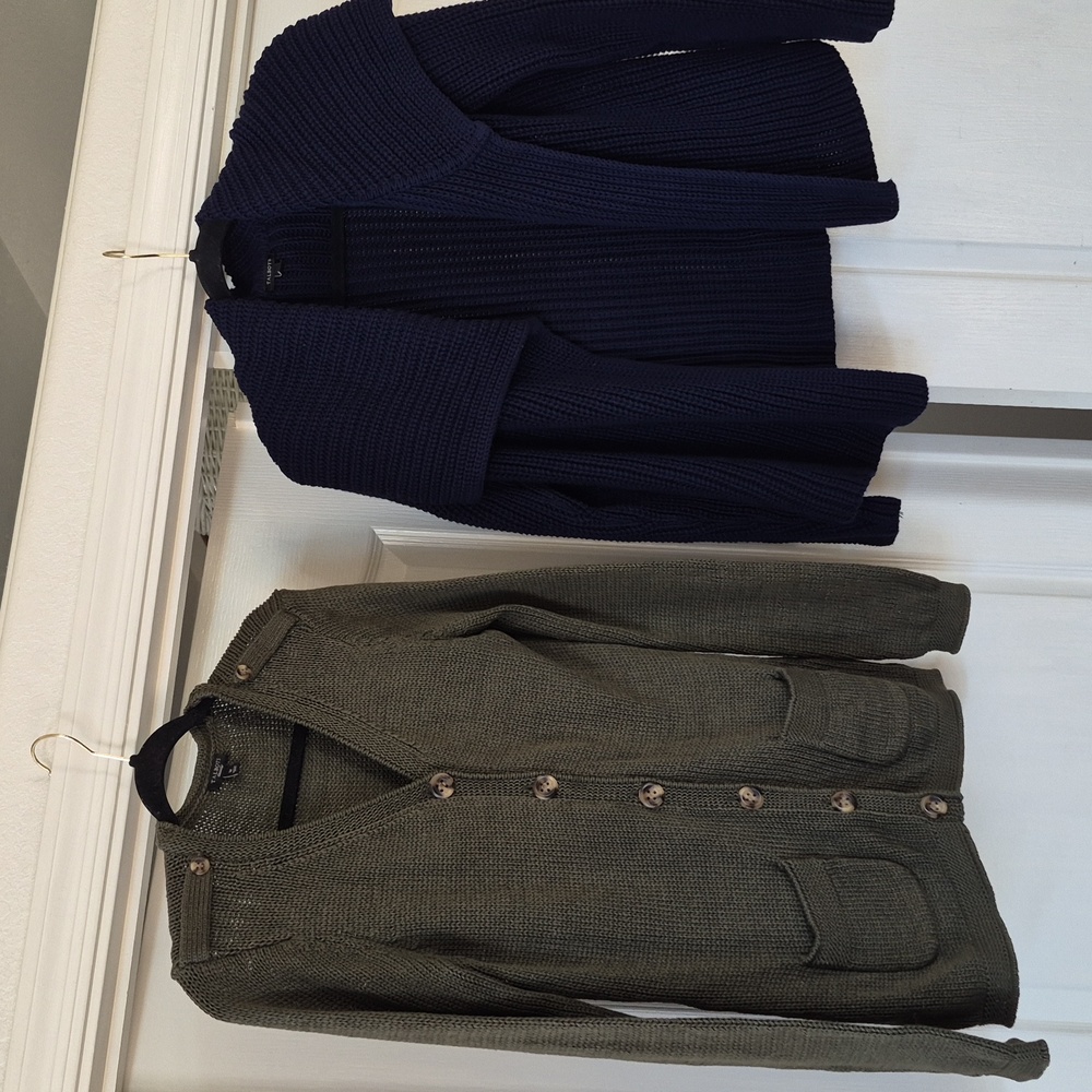 Bundle Of 2- Talbots 100% Cotton Knit Cardigans Sz Medium - Picture 8 of 15